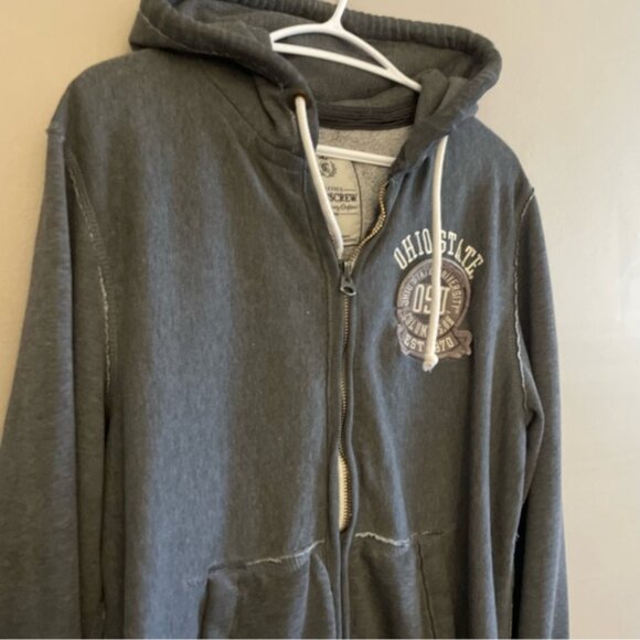 Vintage Y2K Campus Crew Gray Ohio State Heavy Zip-Up Hoodie - Picture 3 of 13